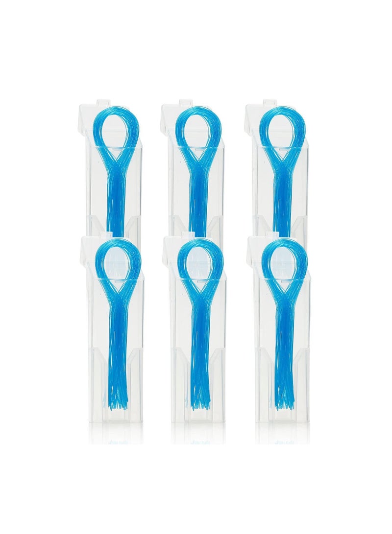 Excefore Floss Threaders, Deep Clean Floss for Braces, Bridges, and Implants 210 Pcs (6 Pack), Blue - Image 1