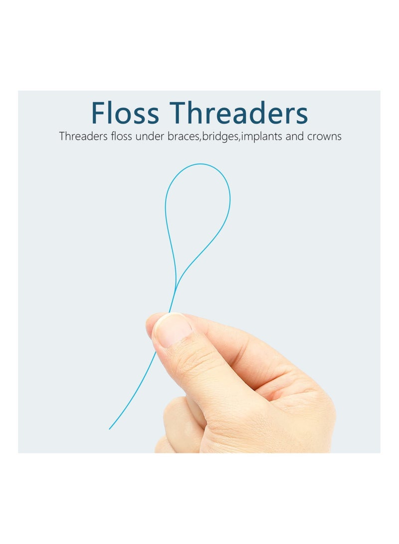 Excefore Floss Threaders, Deep Clean Floss for Braces, Bridges, and Implants 210 Pcs (6 Pack), Blue - Image 2