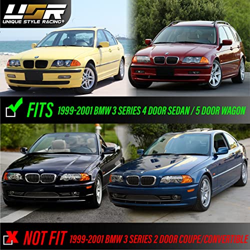 USR UNIQUE STYLE RACING DEPO 99-01 E46 4D Cornering Lights - OE Euro Smoke Corner Turn Signal Lamps Set (Left + Right) Compatible with 1999-2001 BMW E46 3 Series 4 Doors Sedan and 5 Doors Wagon (Smoked Lens w/ 2 Amber Bulbs) - Image 3
