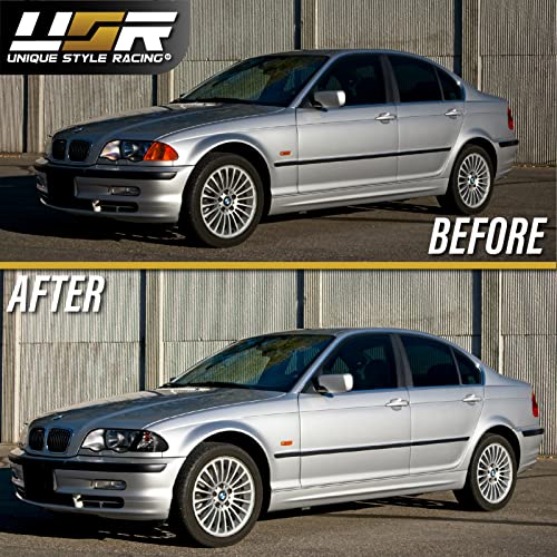 USR UNIQUE STYLE RACING DEPO 99-01 E46 4D Cornering Lights - OE Euro Smoke Corner Turn Signal Lamps Set (Left + Right) Compatible with 1999-2001 BMW E46 3 Series 4 Doors Sedan and 5 Doors Wagon (Smoked Lens w/ 2 Amber Bulbs) - Image 5