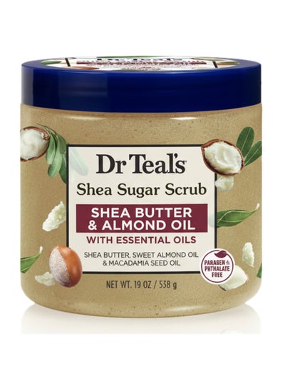 Dr Teal's Shea Sugar Body Scrub with Shea Butter & Almond Oil for Gentle Exfoliation