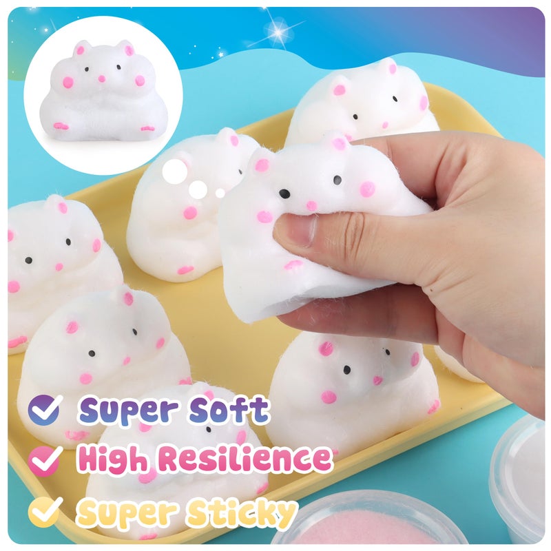 ColoPlay Taba Squishy Kit - 32OZ Bigger Rubber Squishy Kit with Guided, 44 PCS Bubble Free and Faster Fully Cures - FuFu Squishy Kit with Mold, Flocking Powder - Stress Relief Entertainment - Image 4