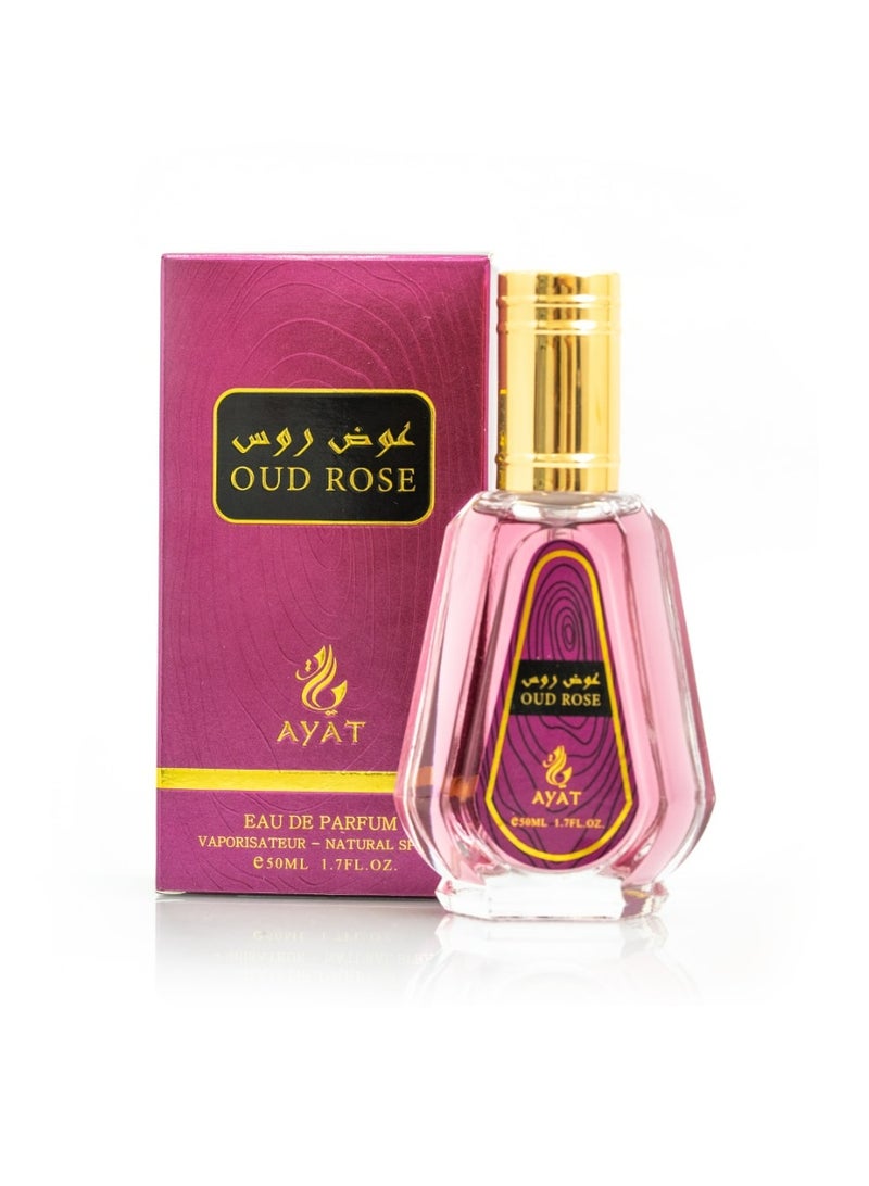 Ayat Perfumes Oud Rose Eau de Parfum 50 ml – Rich Oud & Elegant Rose – Fresh Spicy Trail – Long-Lasting Women’s Arabian Perfume - Image 1