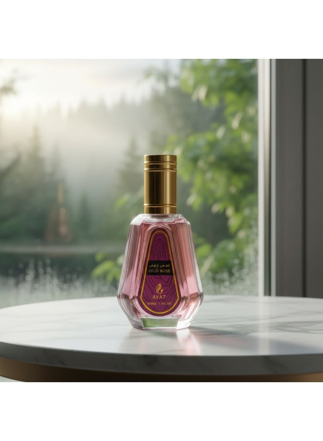 Ayat Perfumes Oud Rose Eau de Parfum 50 ml – Rich Oud & Elegant Rose – Fresh Spicy Trail – Long-Lasting Women’s Arabian Perfume - Image 4