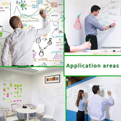 Tusmad Self-Adhesive Whiteboard Sticker for Wall (60x200 CM) – Removable Dry Erase Wallpaper with 1 Marker – White Board Decal for School, Office, Home, College (6.6 x 2 Feet), Vinyl - Image 3