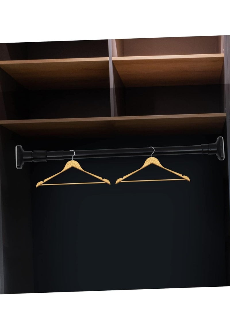 KASTWAVE Extendable Clothes Rail, 50-80cm Stainless Steel Extendable Clothes Rail Pole - Hanging Rails for Clothes, Wardrobe, Shower, Kitchen, Windows Adjustable Shower Curtain Pole, 22mm Diameter (Black) - Image 5