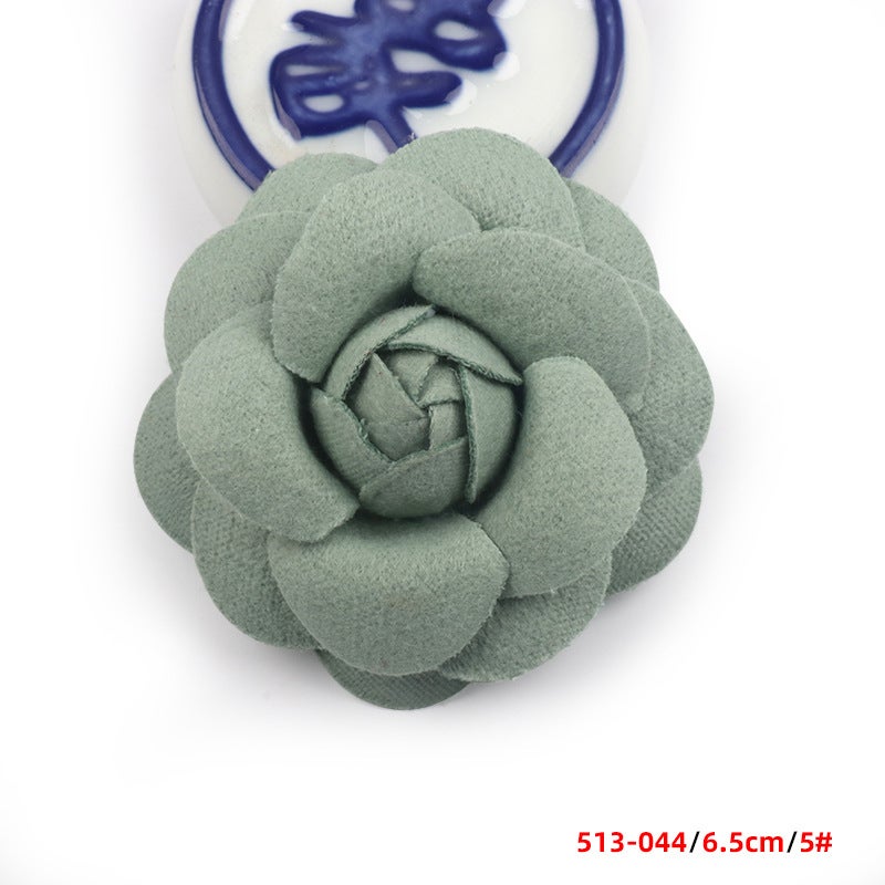 Korean Small Fragrance 6.5Cm Camellia Diy Handmade Fabric Accessories Corsage Shoe Flower Dress Gift Box Accessories Flowers - Image 1