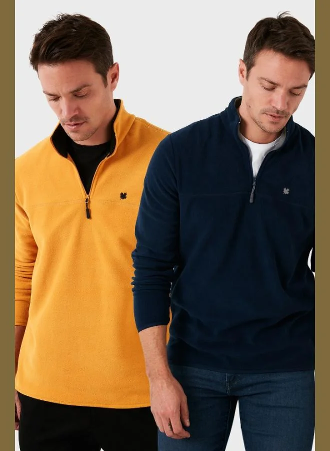 Buratti Buratti Slim Fit Anti-Pilling Non-Pilling Bato Collar Raised 2-Pack Polar Men's POLAR 5906001S2