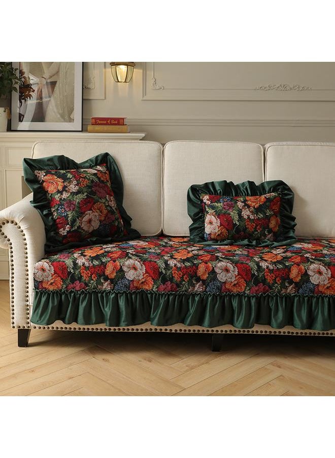 Bluejw - Sofa Cushion Four Seasons Universal Sludge-Resistant Non-Slip One-Piece Straight European-Style Chenille Sofa Towel Advanced Sense Cover Cloth - Image 1