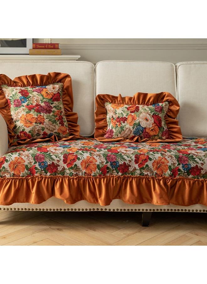 Bluejw - Sofa Cushion Four Seasons Universal Sludge-Resistant Non-Slip One-Piece Straight European-Style Chenille Sofa Towel Advanced Sense Cover Cloth - Image 1