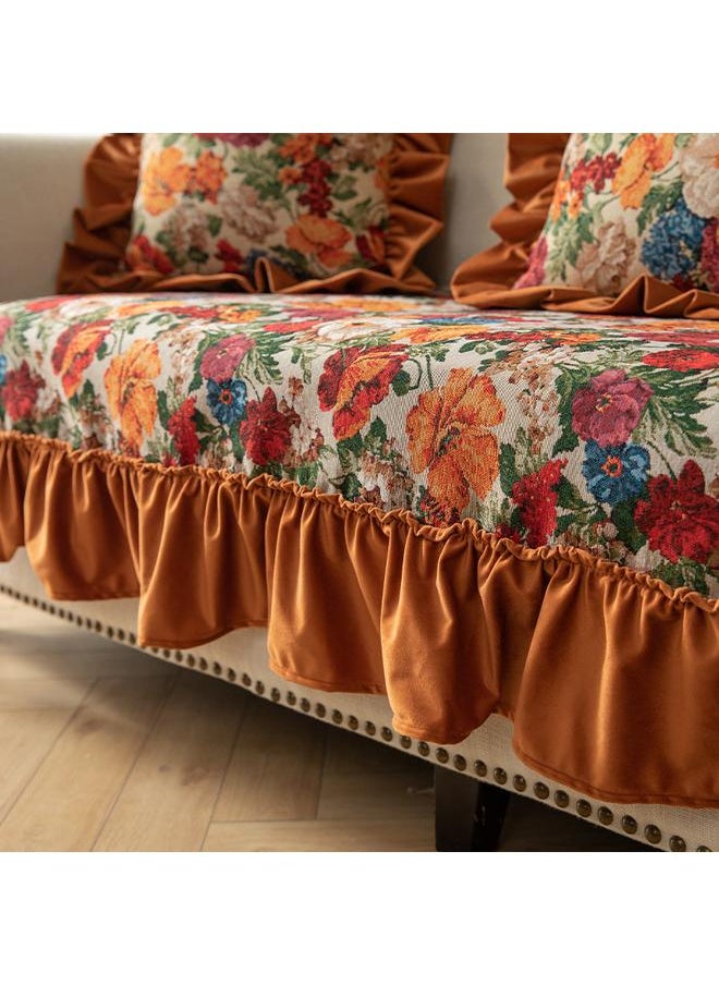 Bluejw - Sofa Cushion Four Seasons Universal Sludge-Resistant Non-Slip One-Piece Straight European-Style Chenille Sofa Towel Advanced Sense Cover Cloth - Image 1