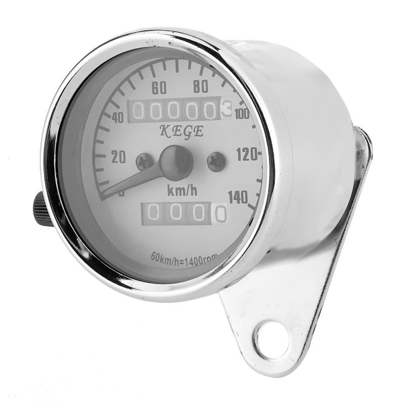 Motorcycle Speedometer: 15cm Line Length Yellow Backlight Metal Shell - Vintage Style Accurate Dual Odometer Speedometer for Motorcycle Night Driving - Image 3