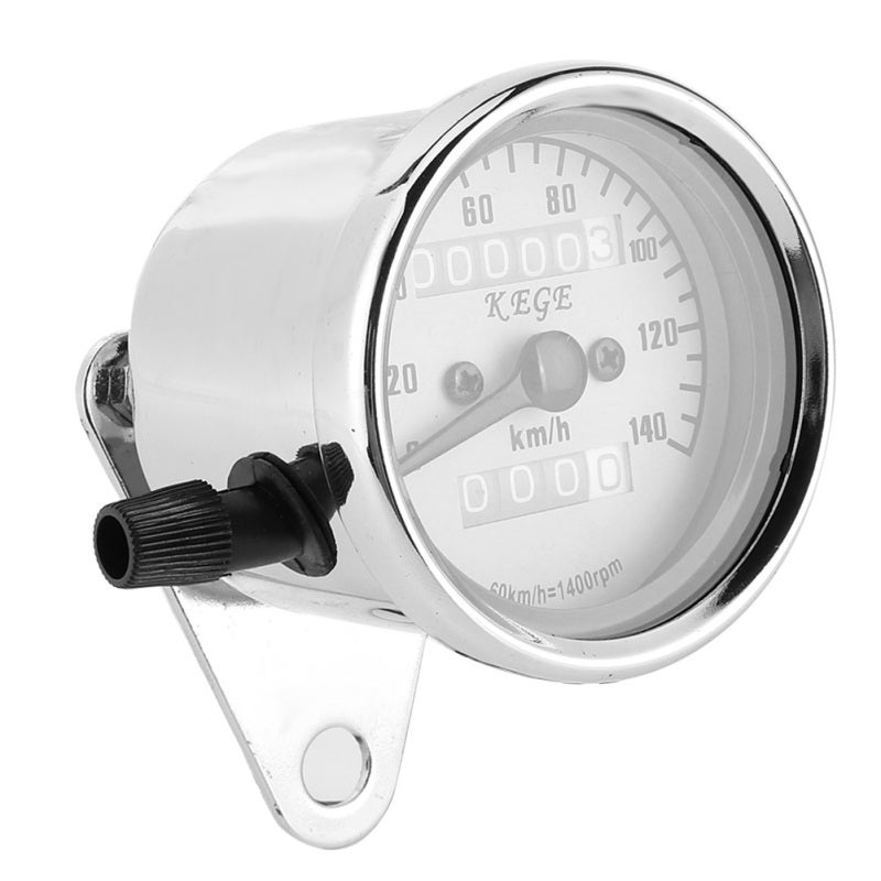 Motorcycle Speedometer: 15cm Line Length Yellow Backlight Metal Shell - Vintage Style Accurate Dual Odometer Speedometer for Motorcycle Night Driving - Image 2