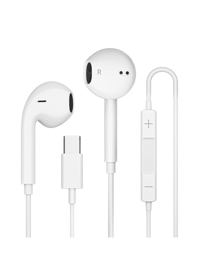 Aztech Original Type C Headphones Wired - USB C Wired Earphones with Mic & Volume Control, Noise Cancelling Headset for iPhone 17/16/15 Pro Max, iPad, Samsung S25/S24/S23/S22/ Ultra Note 10/20, Pixel 7/6/5/4 - Image 1