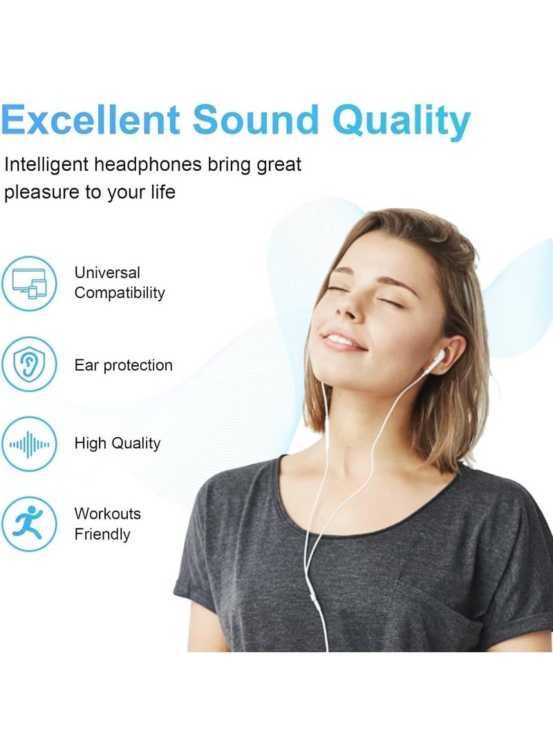 Aztech Original Type C Headphones Wired - USB C Wired Earphones with Mic & Volume Control, Noise Cancelling Headset for iPhone 17/16/15 Pro Max, iPad, Samsung S25/S24/S23/S22/ Ultra Note 10/20, Pixel 7/6/5/4 - Image 2