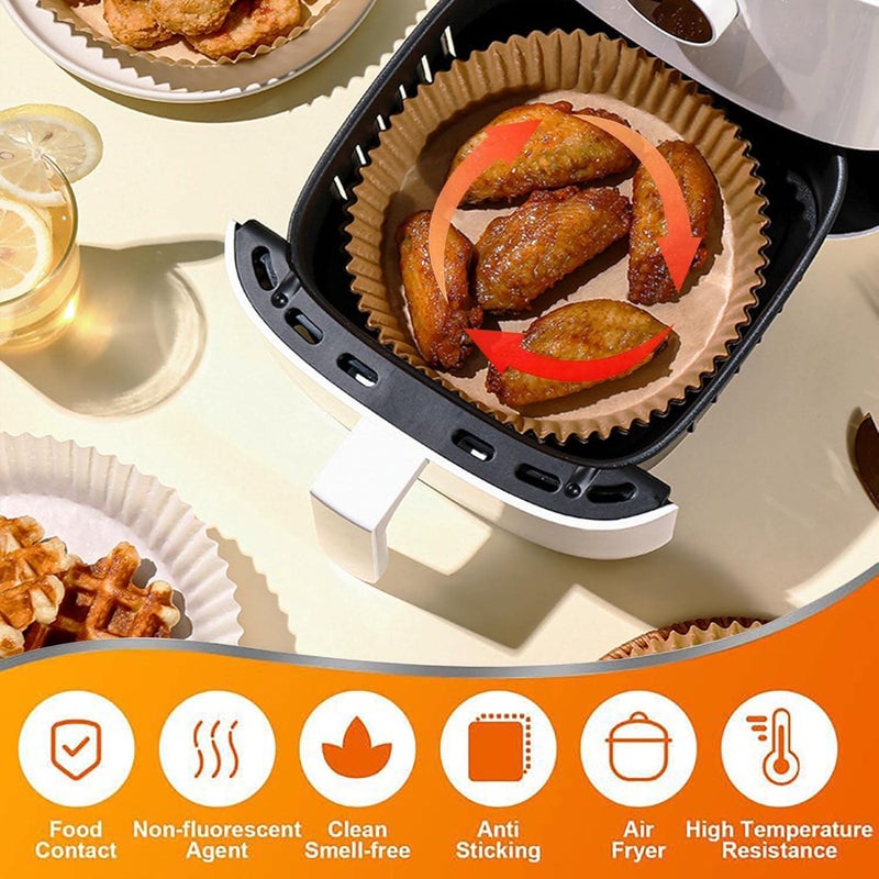 ZOWVAAM بطانات ورق المقلاة الهوائية لـ Ninja Air Fryer 4QT AF101، بطانات ورق برشمان كبيرة 9.5 بوصة غير لاصقة مقاومة للزيت، مقاومة للماء، ورق خبز بدرجة غذائية للشواء والميكروويف - Image 5