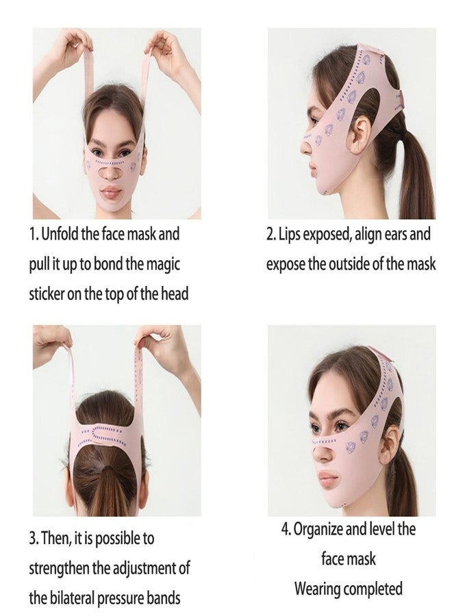 FFZDENA 2PCS V Line Face Lifting Mask, Reusable Nylon Facial Bandage Double Chin Reducer, Jaw Line Shaper and Anti-Wrinkle Skin Tightening Belt for Women and Men - Image 4