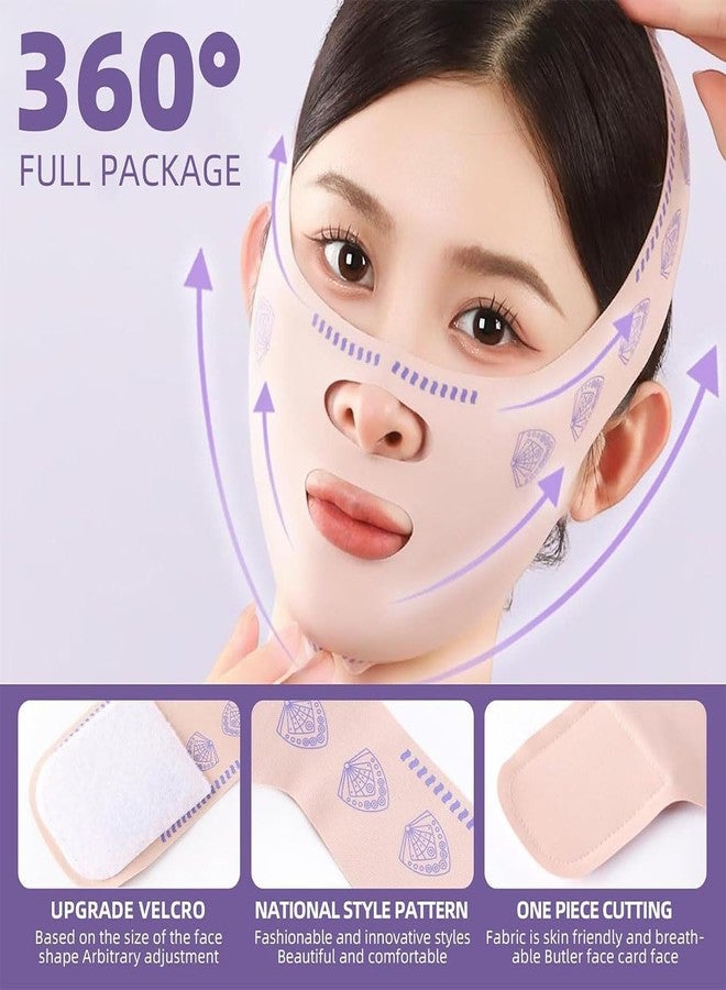 FFZDENA 2PCS V Line Face Lifting Mask, Reusable Nylon Facial Bandage Double Chin Reducer, Jaw Line Shaper and Anti-Wrinkle Skin Tightening Belt for Women and Men - Image 5