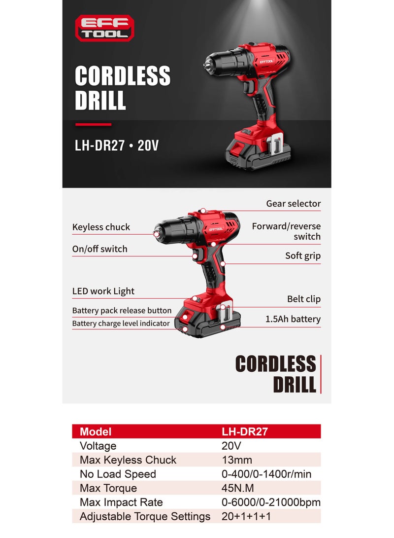 EFFTOOL مثقاب كهربائي لاسلكي من إيفتول للاستخدام المتعدد - Image 3