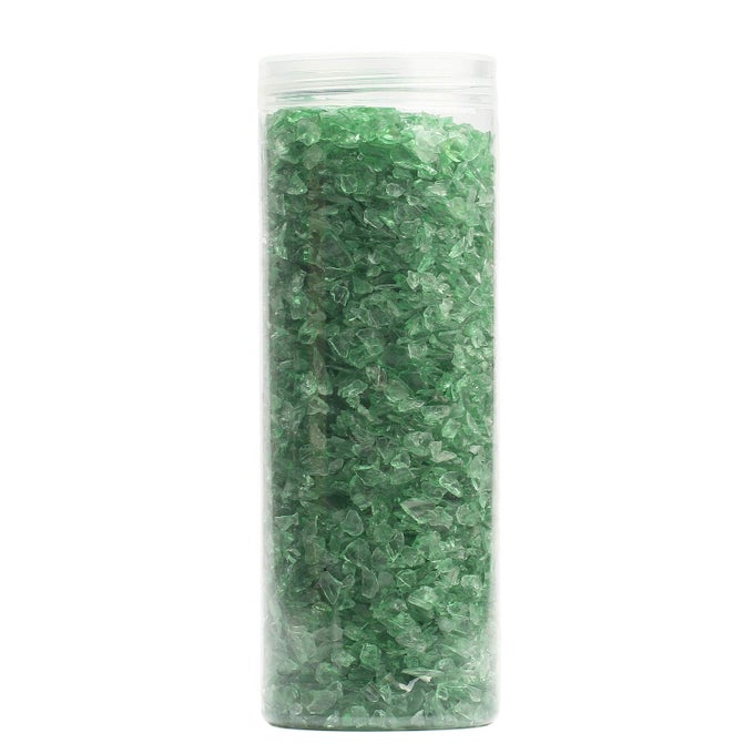 CRUSHED GLASS FOR CRAFTS RESIN ART LIGHT GREEN 15 LBS
