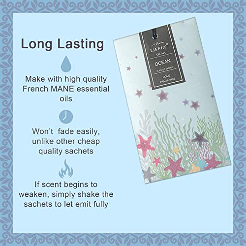 LIFFLY 14 Packs Scented Sachets Bag for Drawers and Closets Long-Lasting Home Fragrance Sachet Lavender Rose Jasmine Ocean Vanilla Sandalwood 6 Different Scent Gift Box - Image 2
