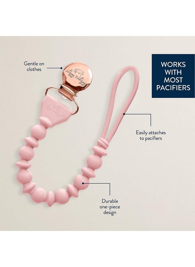 Itzy Ritzy Itzy Ritzy Silicone Pacifier Clip 100% Food Grade Silicone Pacifier Strap with Clip Keeps Pacifiers, Teethers & Small Toys in Place Features One-Piece Design & Silicone Cord (Pink)  - Image 2