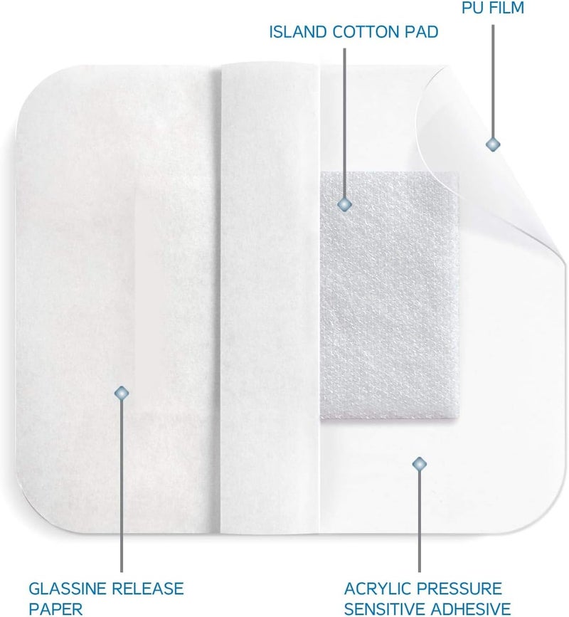 MEDRULL Ultra Pore Sterile Waterproof Wound Dressing Plaster 25 Pieces, 10cm Length x 9cm Width - Image 5