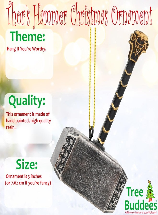 Tree Buddees Mjölnir Thor's Hammer Christmas Ornament Decoration - Image 2