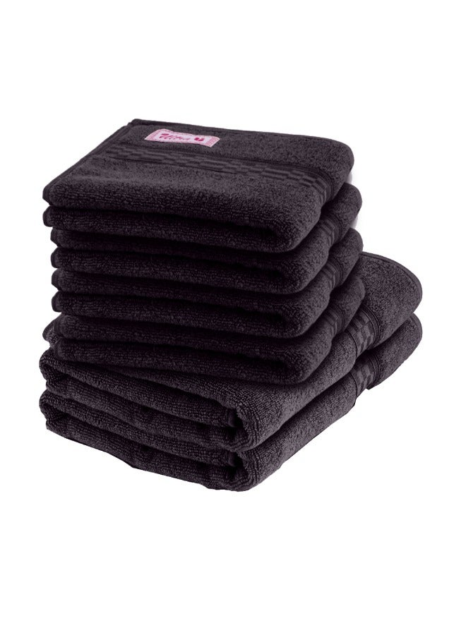 BYFT Home Ultra (Brown) 4 Hand Towel (50 x 90 Cm) 2 Bath Towel (70 x 140 Cm) Premium Cotton Highly Absorbent, High Quality Bath linen with Checkered Dobby 550 Gsm-Set of 6  - Image 4