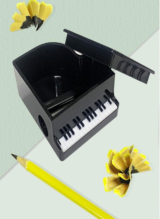 Luzen 3Pcs Creative Piano Shaped Pencil Sharpener Portable Manual Pencils Sharpeners for Office Home School Supplies, Black - Image 4