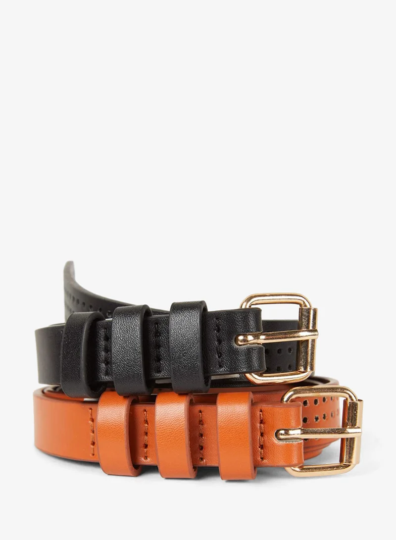 Woman Faux Leather Dual