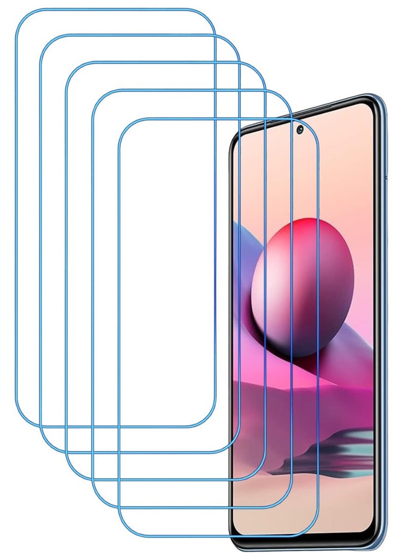 ACLIX 5 Pieces Antistatic ESD Dustproof Premium Quality High Definition Clear Tempered Glass Screen Protector Designed For Xiaomi Redmi Note 10 - Image 1