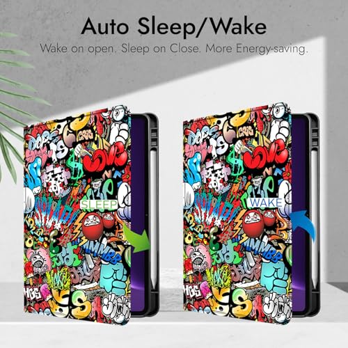 Robustrion Cover for OnePlus Pad Go 2 12.1 inch Cover Case with Pencil Holder, Folio Cover Case for OnePlus Pad Go 2 Tablet Cover [Auto Sleep Wake Support] - Hippy - Image 3