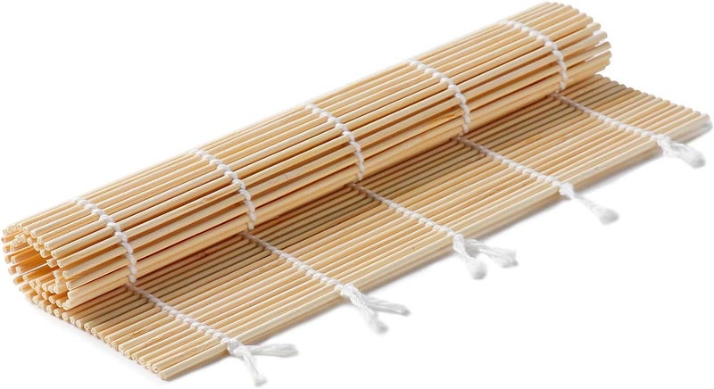FUNGYAND Bamboo Sushi Rolling Mat with 2 Pairs of Chopsticks Natural Bamboo 9.5"x9.5" 2 Pcs Sushi Making Kit - Image 4