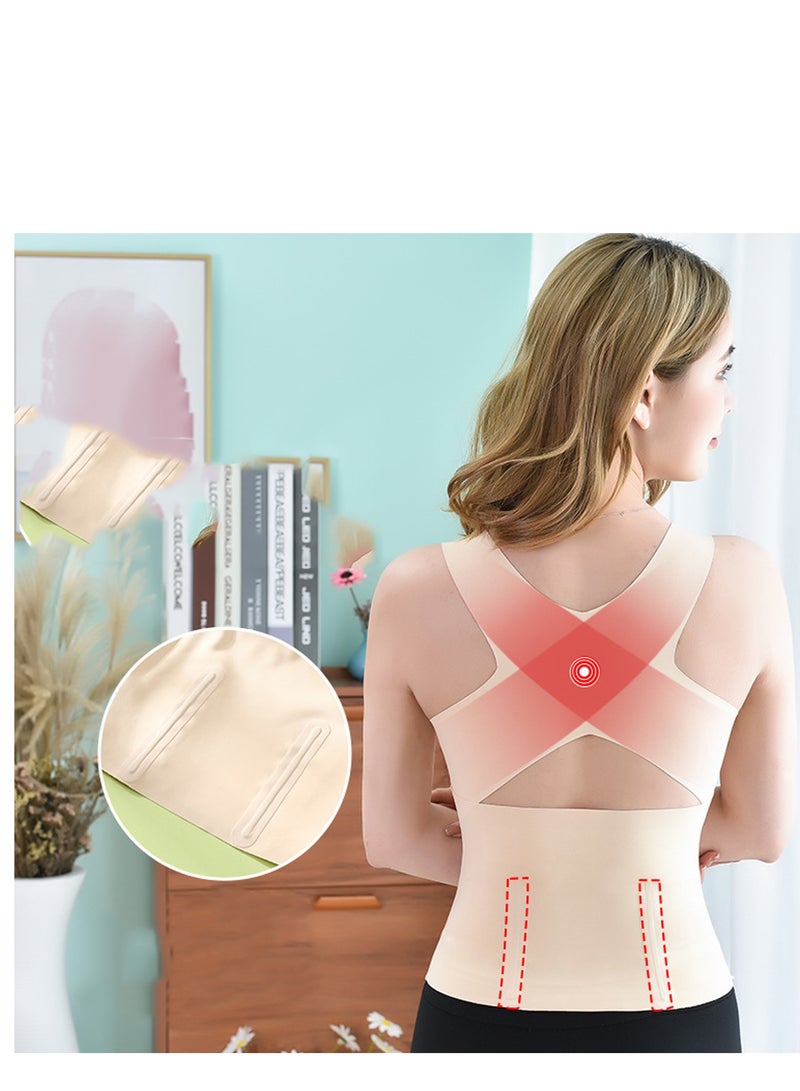 SYOSI Posture Corrector Bra, Chest Brace Up for Women, Posture Corrector Back Brace Support Bra Shaper, Slimming Wireless Back & Posture Support Longline Bra with Front Closure XL Size - Image 3