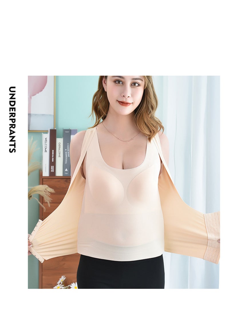 SYOSI Posture Corrector Bra, Chest Brace Up for Women, Posture Corrector Back Brace Support Bra Shaper, Slimming Wireless Back & Posture Support Longline Bra with Front Closure XL Size - Image 5