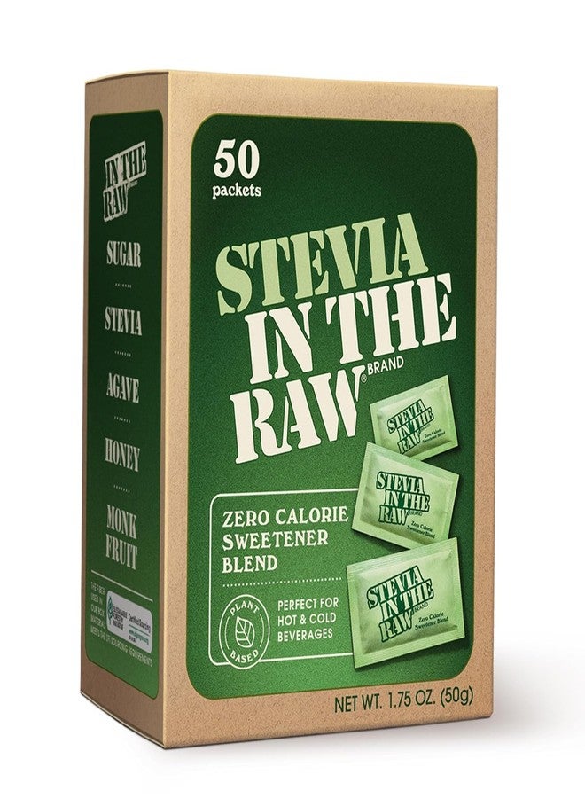 IN THE RAW Stevia In The Raw Stevia Sweetener Packets, 50 Ct, Zero Calorie Stevia Sugar Substitute Packets, No Erythritol or Artificial Flavors, Vegan, Gluten Free, Kosher, Low Glycemic Index - Image 1