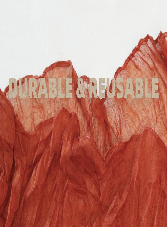 Thanksgiving Table Runner Fall Terracotta Cheesecloth 35x120 Inches Orange Red Rust Boho Gauze Table Runner Burnt for Wedding Decor Reception Bridal Shower Centerpiece Engagement - Image 3