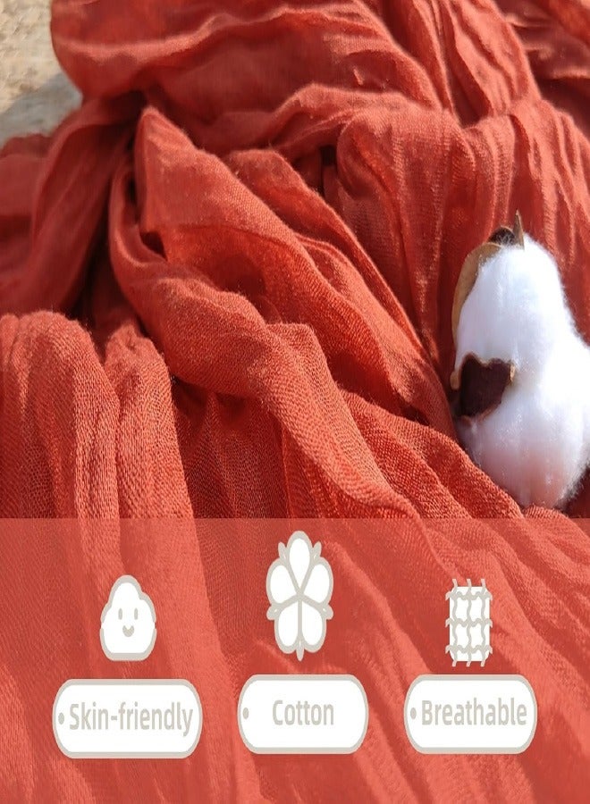 Thanksgiving Table Runner Fall Terracotta Cheesecloth 35x120 Inches Orange Red Rust Boho Gauze Table Runner Burnt for Wedding Decor Reception Bridal Shower Centerpiece Engagement - Image 4