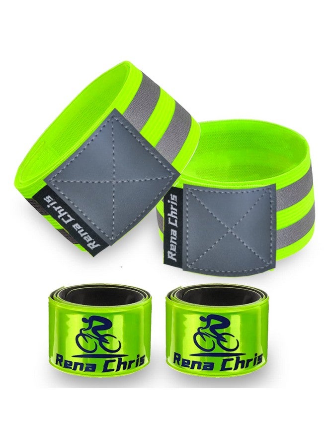 Rena Chris Reflective Running Gear 4Pcs High Visibility Reflective Bands For Night Walking Safety Running Gear With Reflective Tape For Clothing Running Safety Gear For Women Man Kids - Image 2