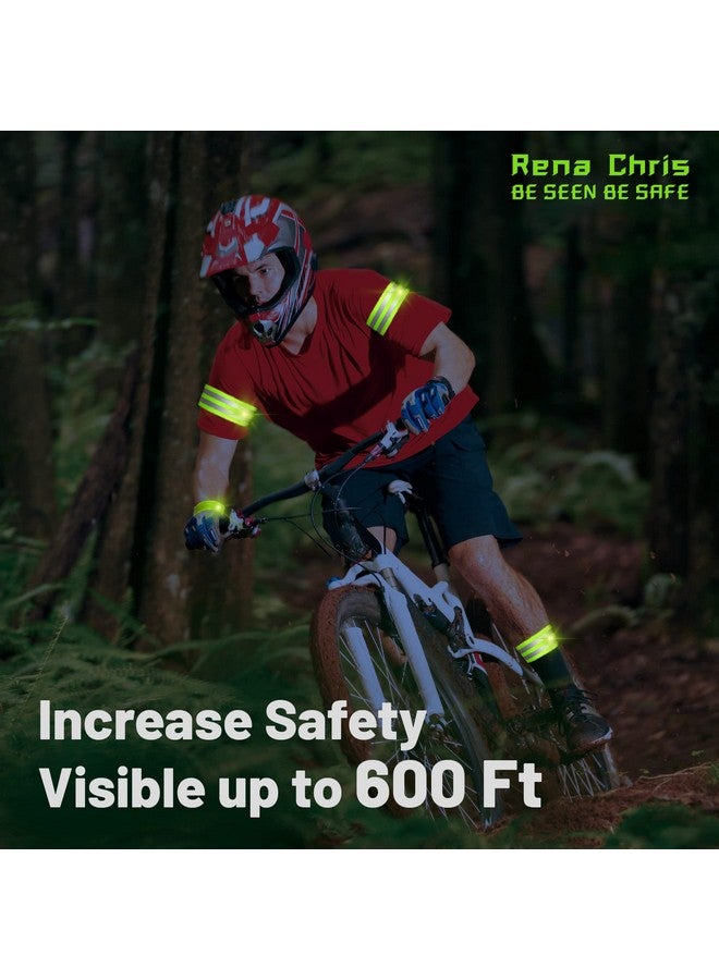 Rena Chris Reflective Running Gear 4Pcs High Visibility Reflective Bands For Night Walking Safety Running Gear With Reflective Tape For Clothing Running Safety Gear For Women Man Kids - Image 3
