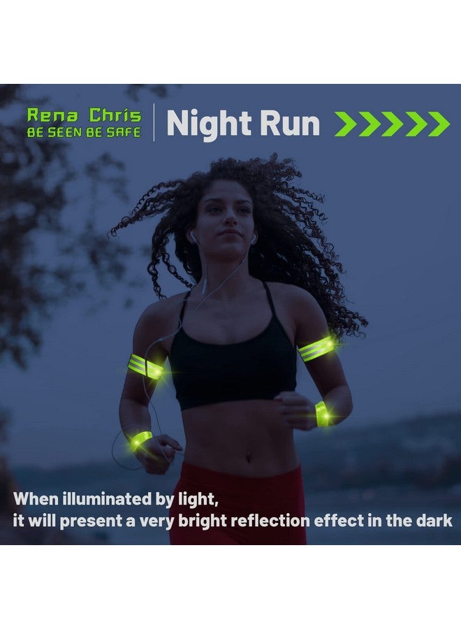 Rena Chris Reflective Running Gear 4Pcs High Visibility Reflective Bands For Night Walking Safety Running Gear With Reflective Tape For Clothing Running Safety Gear For Women Man Kids - Image 4