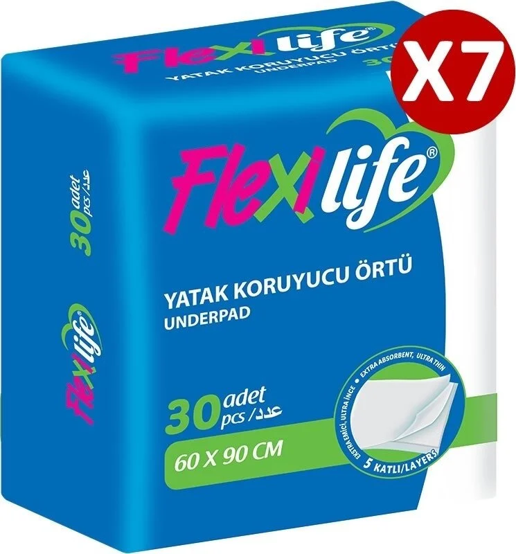 Flexilife Dog Pee Pad Mattress Protector 60X90CM 30LU 7 Pack 210 Pieces