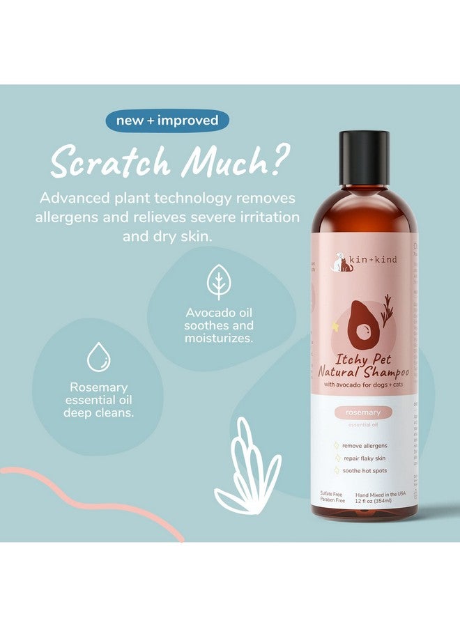 kin+kind Anti-Itch Dog & Cat Shampoo for Itchy Skin and Allergies - Safe, Natural Formula with Olive, Coconut, and Avocado Oil - Made in The USA - Great for Dog Grooming and Cat Supplies (12 fl oz) - Image 3