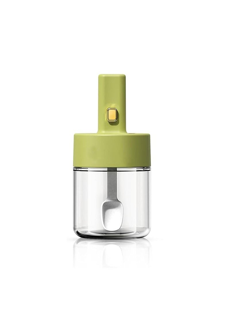 SHOPECOM SHOPECOM SPICE JAR WITH RETRACTABLE SPOON Kitchen Glass Seasoning Box Condiment Pots Spice Jars with Spoons Salt Jar Set for Sugar Pepper for Kitchen Counter for Kitchen Counter Food Storage1pc  - Image 1