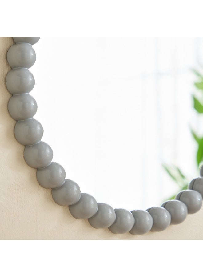 Home Box مرآة دائرية مزينة بالخرز - رمادي - 39.5 سم - Image 3