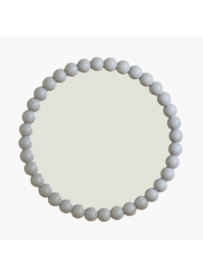 Home Box مرآة دائرية مزينة بالخرز - رمادي - 39.5 سم - Image 5