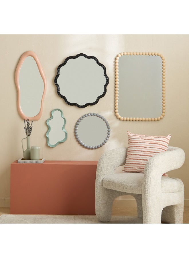 Home Box مرآة دائرية مزينة بالخرز - رمادي - 39.5 سم - Image 4