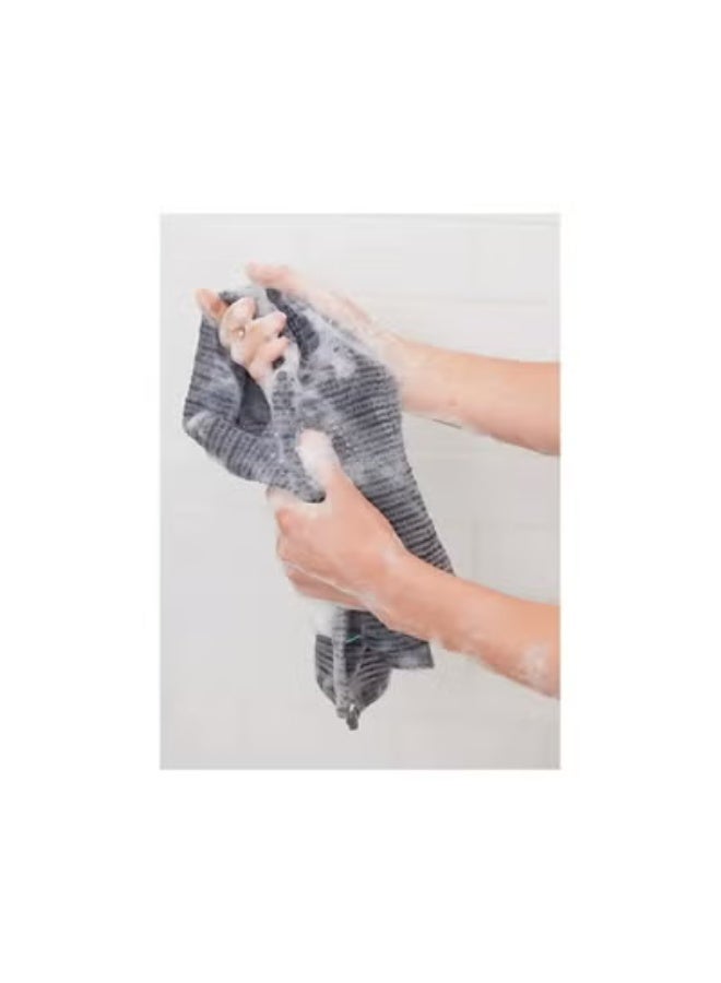 Dark Black EXFOLIATING TOWEL Loofah shower (2 Pcs) - Image 2