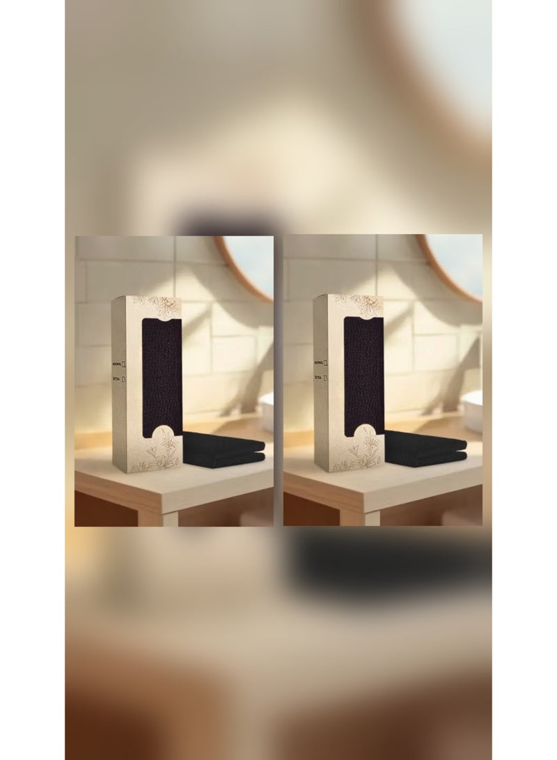 Dark Black EXFOLIATING TOWEL Loofah shower (2 Pcs) - Image 1